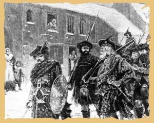 The Jacobite Army arrives in Manchester, 29th November 1745